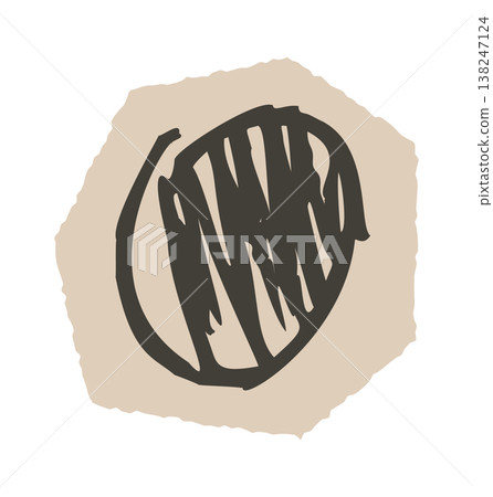 Abstract scribble emblem rough circular mark Abstract scribble emblem rough circular mark 138247124