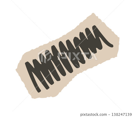 Scribble stroke on ripped paper scrap Scribble stroke on ripped paper scrap 138247139