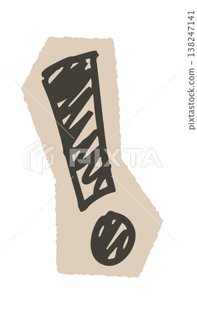Exclamation mark sketched rough strokes paper Exclamation mark sketched rough strokes paper 138247141