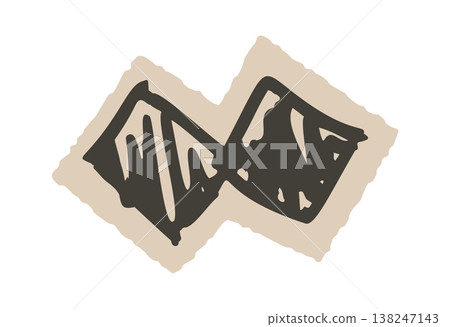 Postage Stamp Mountain Scene Doodle 138247143