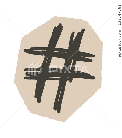 Hashtag Brush Symbol Grunge Style Hashtag Brush Symbol Grunge Style 138247162