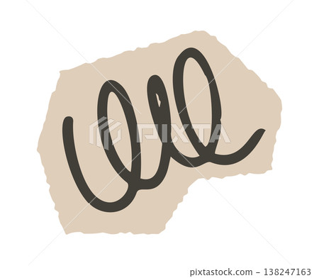 Handdrawn scribble loop rough organic paper 138247163