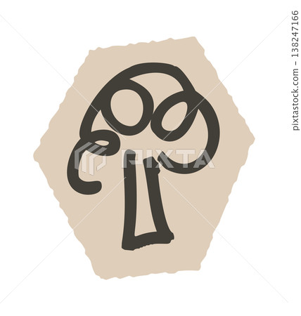Tree sketch with looping crown and trunk Tree sketch with looping crown and trunk 138247166