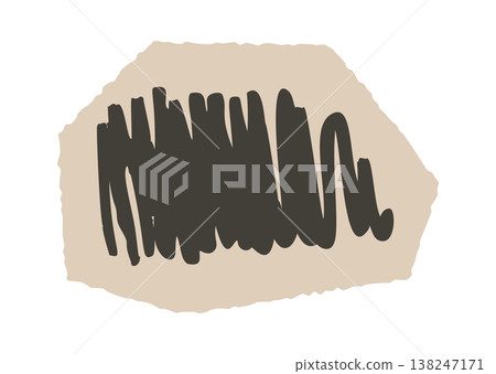 Handdrawn scribble loop rough paper scrap Handdrawn scribble loop rough paper scrap 138247171
