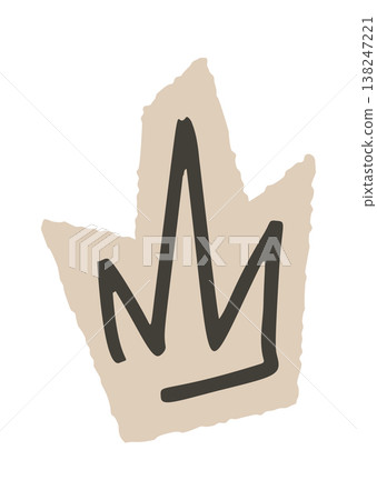 Crown symbol sketched bold marker Style 138247221