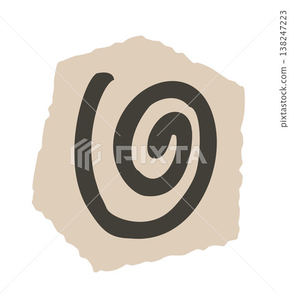 Spiral petroglyph curl rough rock slab Spiral petroglyph curl rough rock slab 138247223