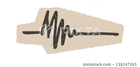 Heartbeat Line On Torn Paper Heartbeat Line On Torn Paper 138247263