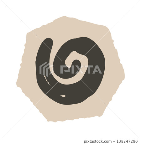 Spiral fossil glyph rough brush shape Spiral fossil glyph rough brush shape 138247280