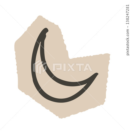 Banana Line Mark On Abstract Shape Banana Line Mark On Abstract Shape 138247281