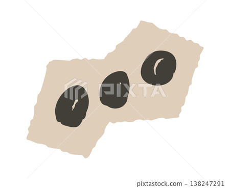 Coffee bean trio resting rough burlap Coffee bean trio resting rough burlap 138247291