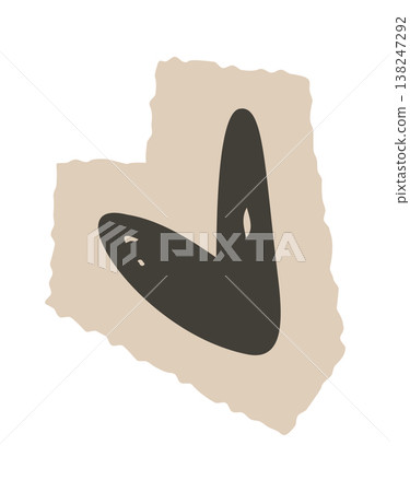 Handdrawn scribble heart rough organic paper 138247292