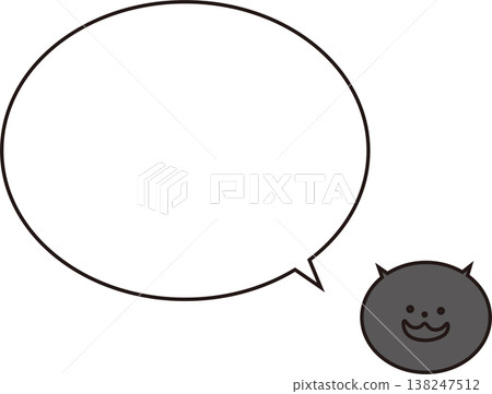 A simple black cat and speech bubble A simple black cat and speech bubble 138247512