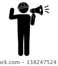 pictogram of a person guiding with a megaphone 138247524