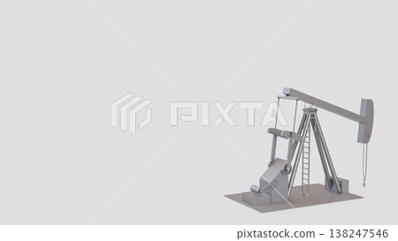 Oil Pump Jack Petroleum Industry Equipment On White Background 3d render. Oil Pump Jack Petroleum Industry Equipment On White Background 3d render. 138247546