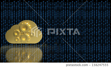 Cloud Computing Data Technology with Gear System Concept 3d render. Cloud Computing Data Technology with Gear System Concept 3d render. 138247555