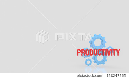 Productivity Concept With Gears On Clean Background 3d render. Productivity Concept With Gears On Clean Background 3d render. 138247565