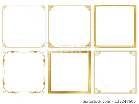 A luxurious gold decorative frame set. 138247606