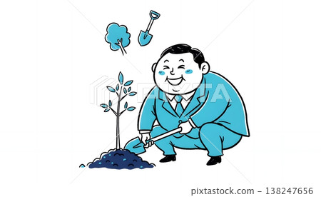 商界人士植樹造林，以此回應永續發展目標，保護森林。 138247656