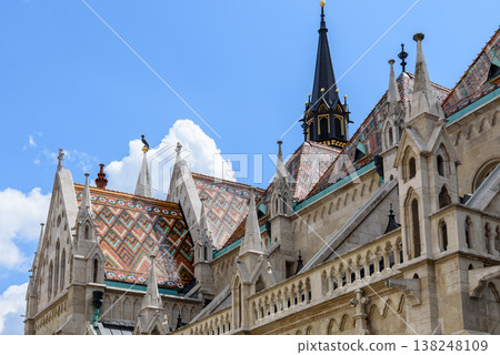 Rooftop of the Matthias church in Buda Castle in Budapest, Hungary Rooftop of the Matthias church in Buda Castle in Budapest, Hungary 138248109