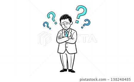 Business people who are troubled by questions and problems and are deep in thought Business people who are troubled by questions and problems and are deep in thought 138248485