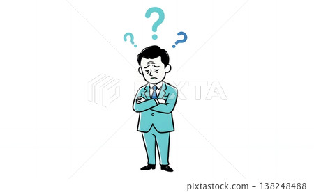 那些被各種問題和難題困擾，陷入沉思的商人 138248488
