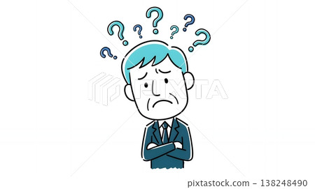 Business people who are troubled by questions and problems and are deep in thought Business people who are troubled by questions and problems and are deep in thought 138248490
