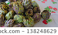Close up view of Artichokes set up on table to be cooked 138248629