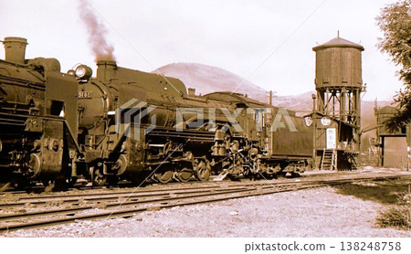 1970 (Showa 45) Steam locomotive D51 "Slug" Rumoi Locomotive Depot Rumoi Main Line Hokkaido - Documentary photograph 138248758