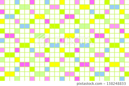 Geometric pattern, square, white background, green, pink 138248833