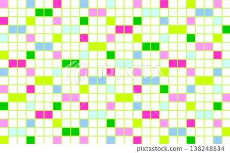 Geometric pattern, square, white background, green, pink 138248834