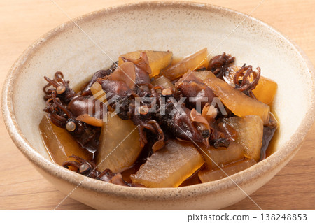 Firefly squid and daikon radish simmered in soy sauce Firefly squid and daikon radish simmered in soy sauce 138248853