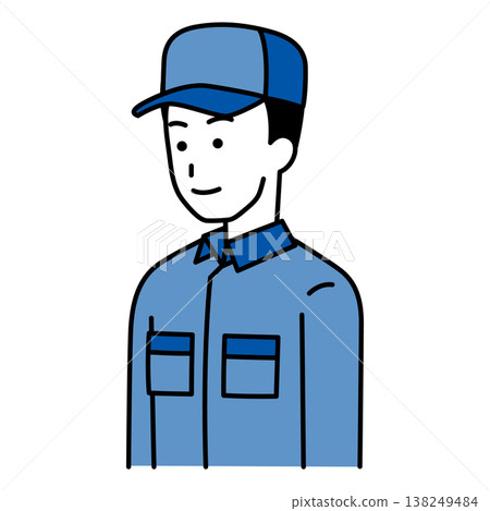 穿著背帶褲的男人目不斜視。 穿著背帶褲的男人目不斜視。 138249484