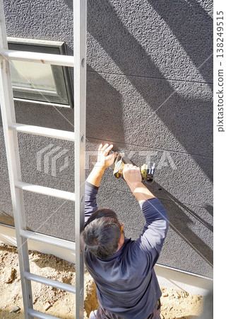 Exposed plumbing work for a second-floor toilet in a newly built house. Exposed plumbing work for a second-floor toilet in a newly built house. 138249515