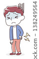 Illustration of a man suffering from back pain (desk work, sudden back pain) 138249564