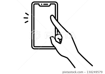 A simple monochrome icon that you tap with your finger on your smartphone. 138249579