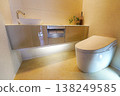 Bright and clean new house toilet 138249585