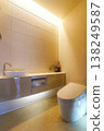 Bright and clean new house toilet 138249587