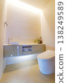 Bright and clean new house toilet 138249589