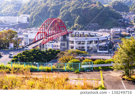 Ondo Bridge and Ondo Strait in late autumn, as seen from Ondo-no-Seto Park (5) - Kure City, Hiroshima Prefecture Ondo Bridge and Ondo Strait in late autumn, as seen from Ondo-no-Seto Park (5) - Kure City, Hiroshima Prefecture 138249758