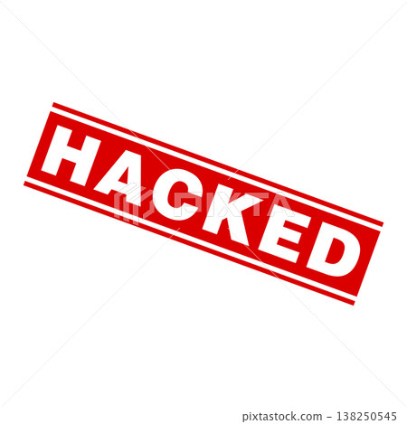 Hacked Letter Rubber Stamp Vector Design Template 138250545