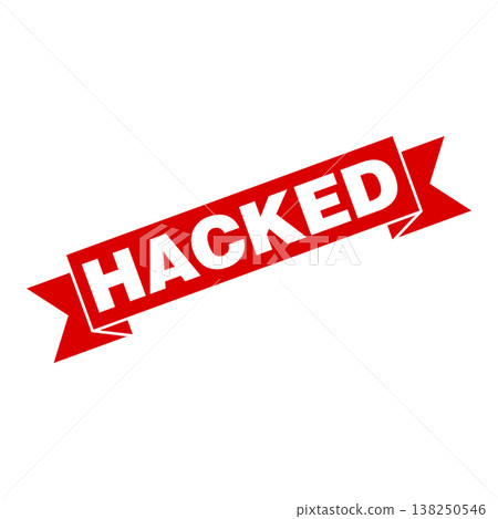 Hacked Letter Rubber Stamp Vector Design Template 138250546