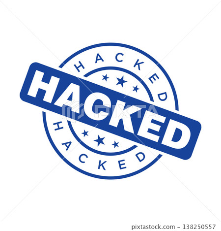 Hacked Letter Rubber Stamp Vector Design Template 138250557