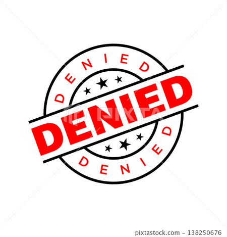 Denied Letter Rubber Stamp Vector Design Template Denied Letter Rubber Stamp Vector Design Template 138250676