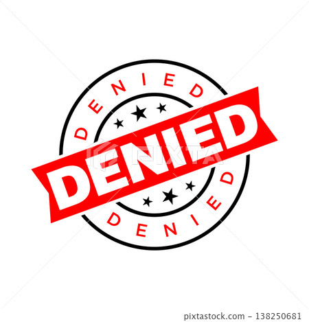 Denied Letter Rubber Stamp Vector Design Template Denied Letter Rubber Stamp Vector Design Template 138250681