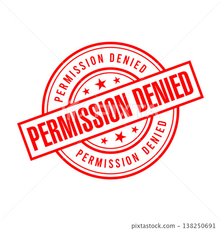 Permission Denied Letter Rubber Stamp Vector Design Template Permission Denied Letter Rubber Stamp Vector Design Template 138250691