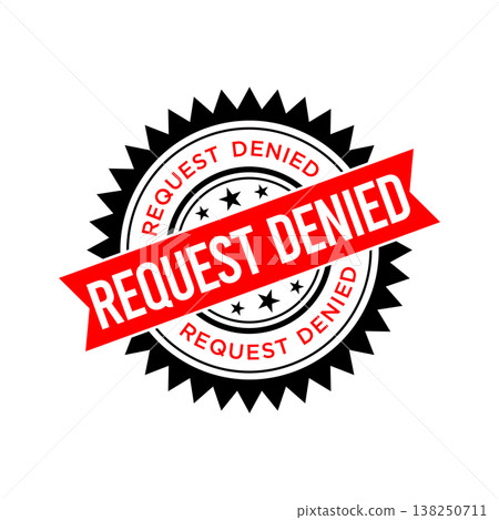 Request Denied Letter Rubber Stamp Vector Design Template 138250711