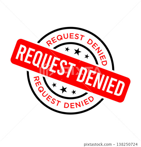 Request Denied Letter Rubber Stamp Vector Design Template 138250724