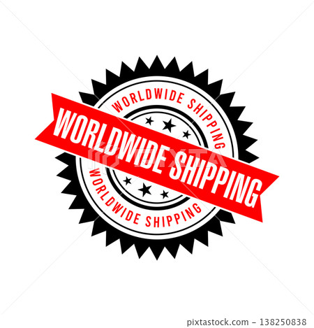 Worldwide Shipping Letter Rubber Stamp Vector Design Template 138250838