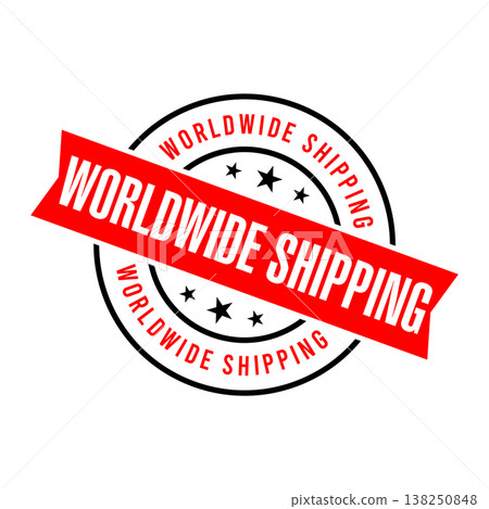 Worldwide Shipping Letter Rubber Stamp Vector Design Template 138250848