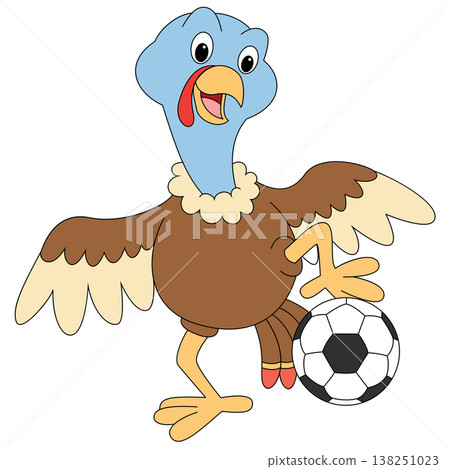 Cute turkey bird cartoon character illustration isolated playful animal design Cute turkey bird cartoon character illustration isolated playful animal design 138251023